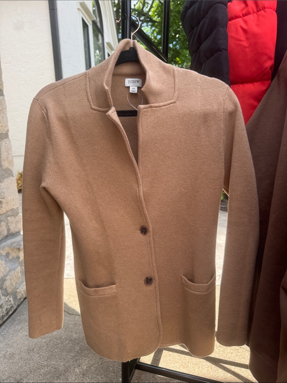 J. Crew Camel Brown Button-Front Wool Blend Jacket